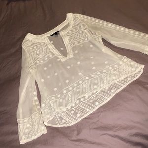 White Long Sleeve Blouse | MNG